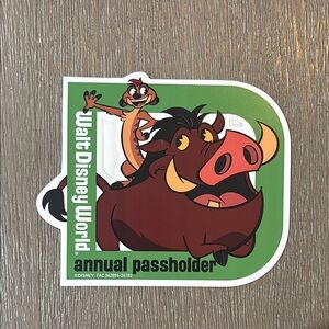 Disney Timon and Pumbaa Passholder Magnet - Green and Red